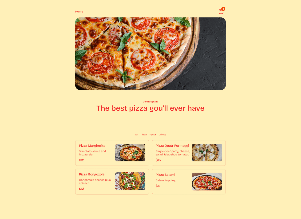 Professional pizza shop website example with online ordering - showcasing pizza menu and customization options