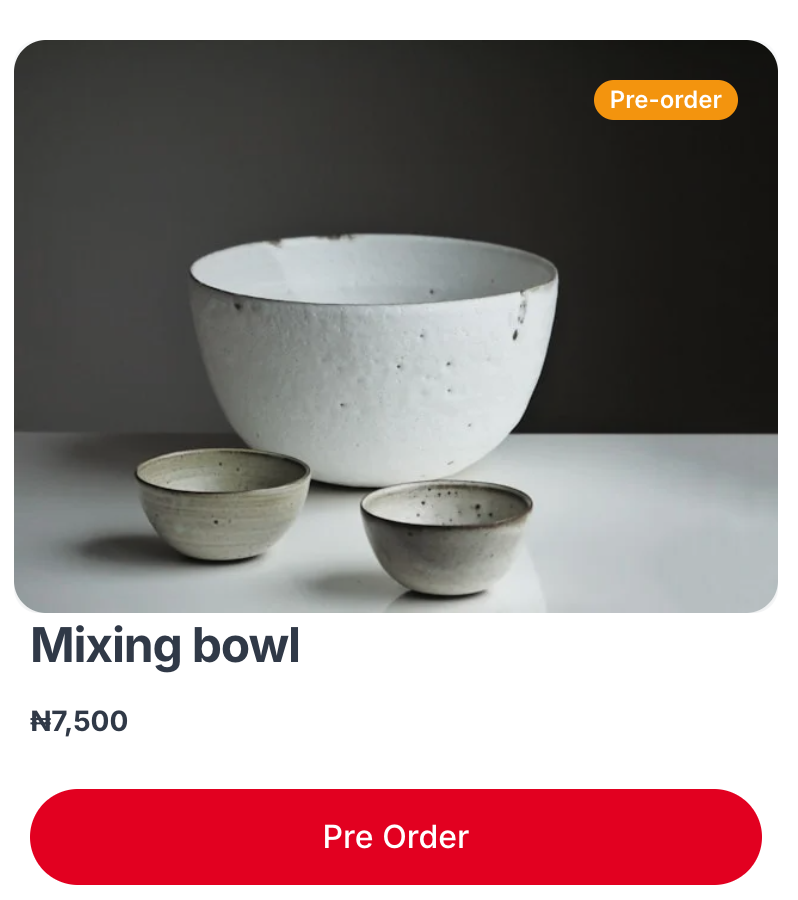 Preorder product listing